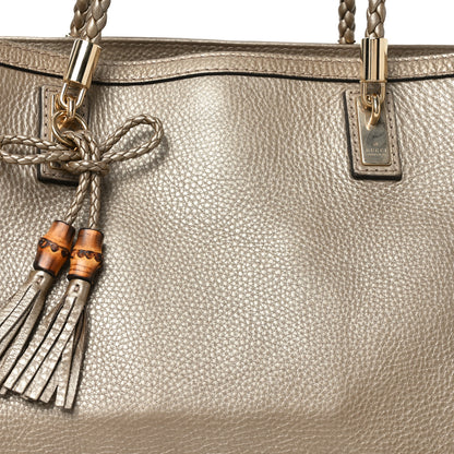Gucci Metallic Pebbled Calfskin Medium Bella Tote Gold 8 of 10