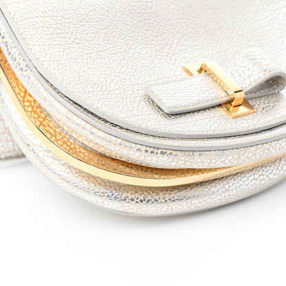 Delvaux Metallic Crispy Calfskin Mini Le Mutin Saddle Bag Antique Silver 8 of 9