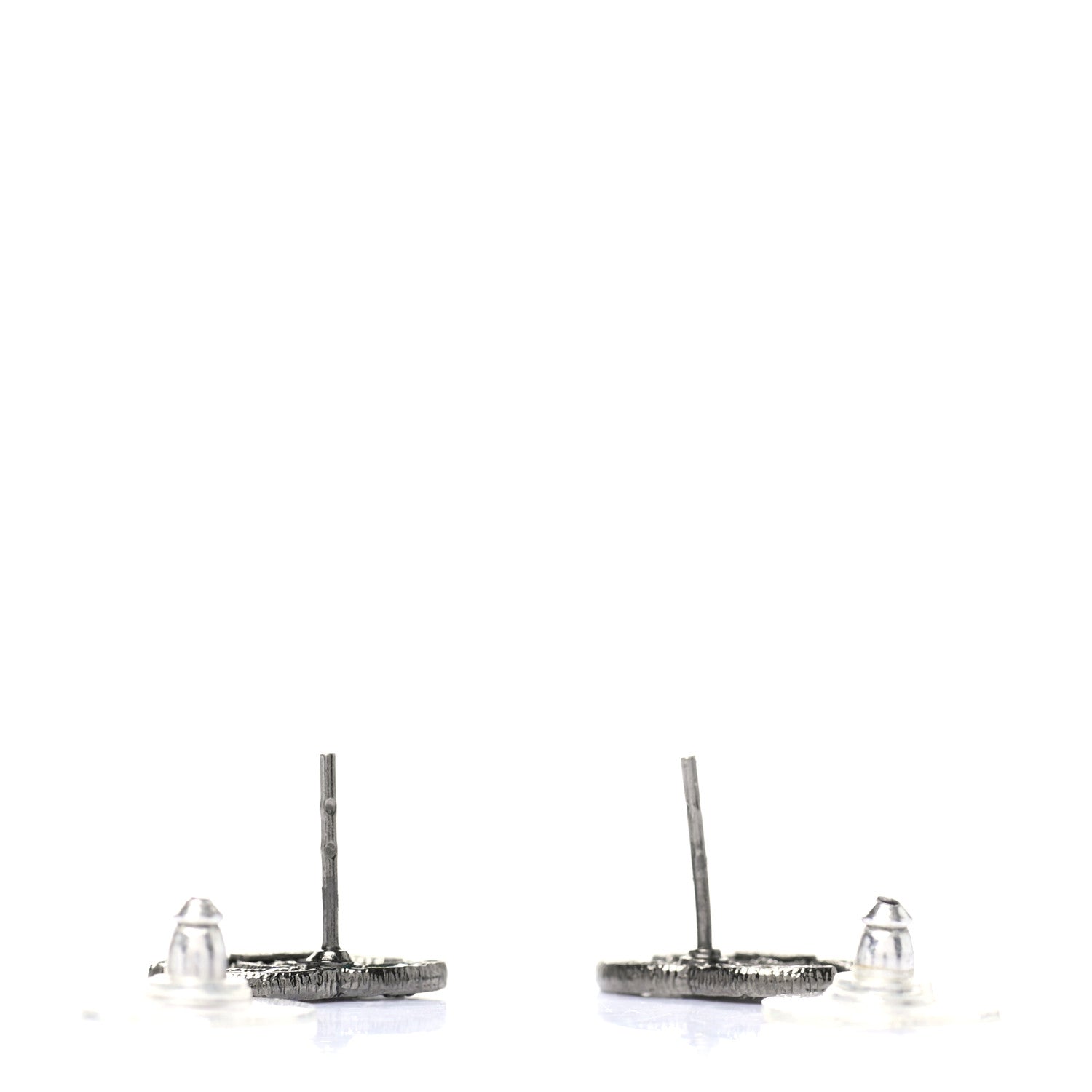Chanel CC Chain Earrings Dark Silver 3 of 4
