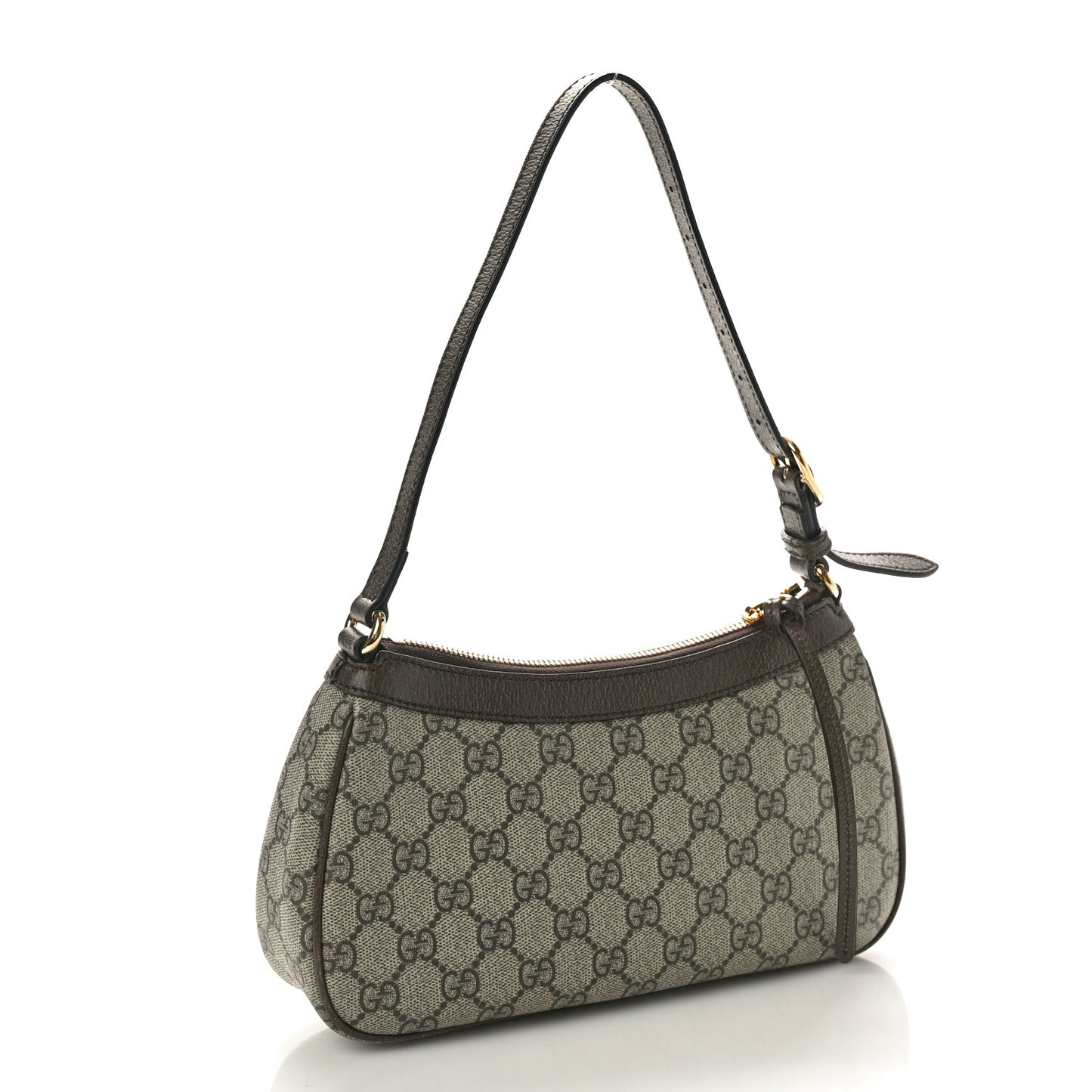 GG Supreme Monogram Textured Dollar Calfskin Small Ophidia Hobo Beige Ebony New Acero