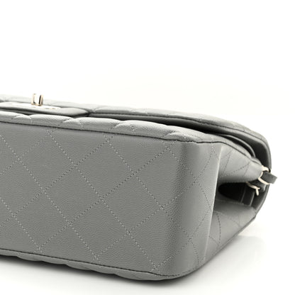 Chanel Caviar Quilted Jumbo Double Flap Grey 10 of 10
