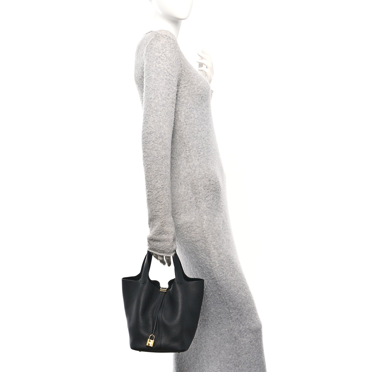 Hermes Taurillon Clemence Picotin Lock 22 MM Black 2 of 12