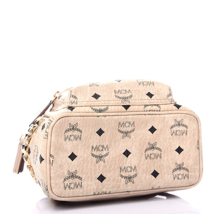 MCM Visetos Small Side Stud Stark Backpack Beige 4 of 9