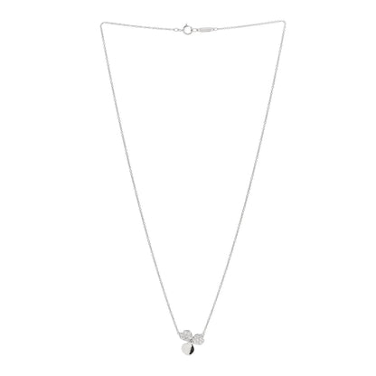 Tiffany Platinum Diamond .17ctw Small Paper Flowers Pendant Necklace 2 of 5