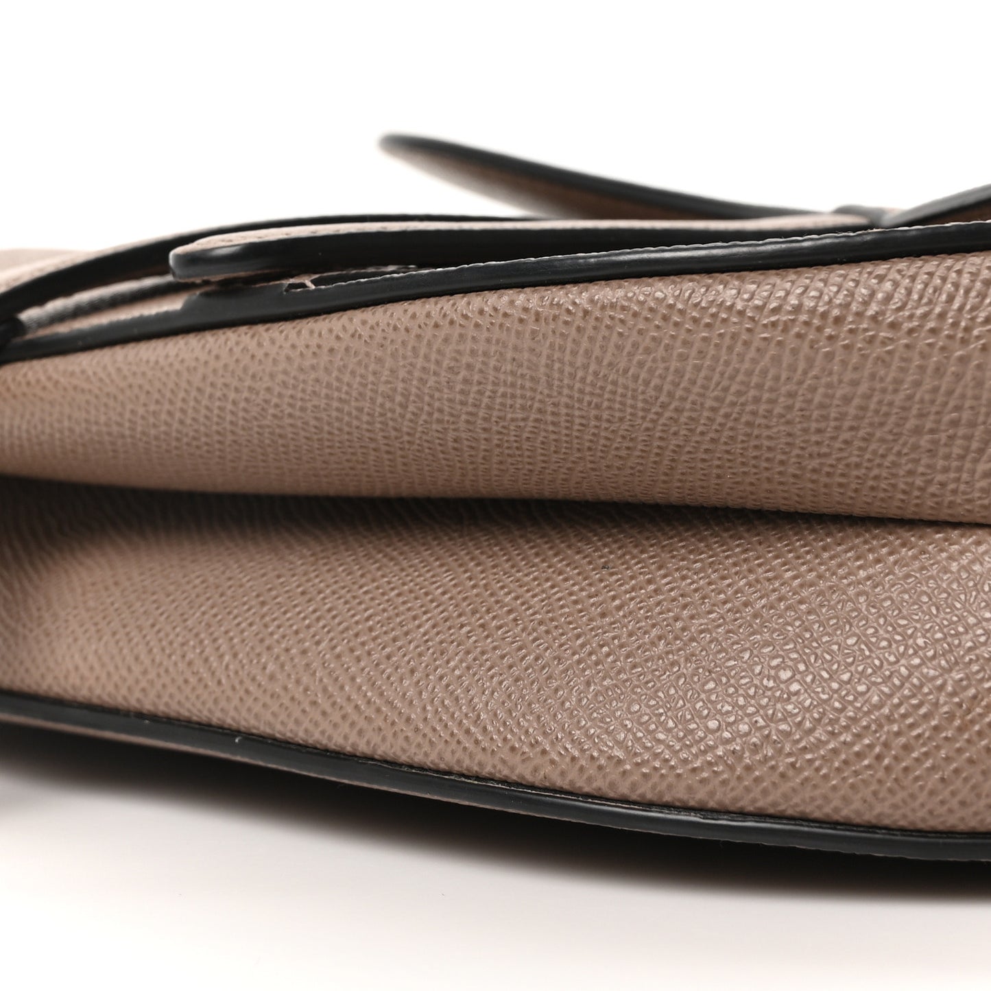 Grained Calfskin Saddle Bag Warm Taupe