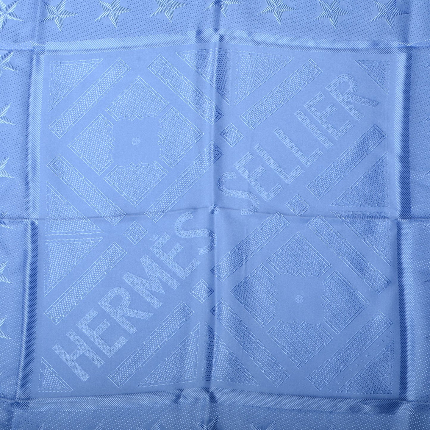Silk Carre Foulard Sellier Scarf Bleu Ciel 90