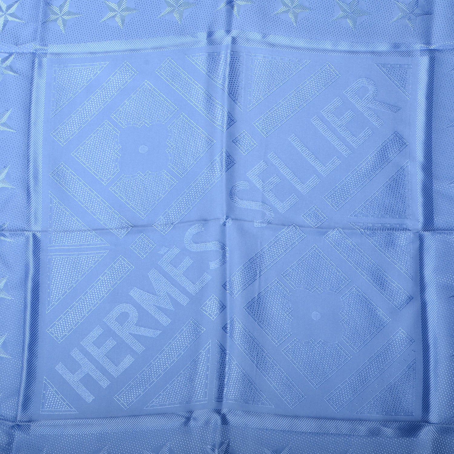 Hermes Silk Carre Foulard Sellier Scarf Bleu Ciel 90 3 of 5