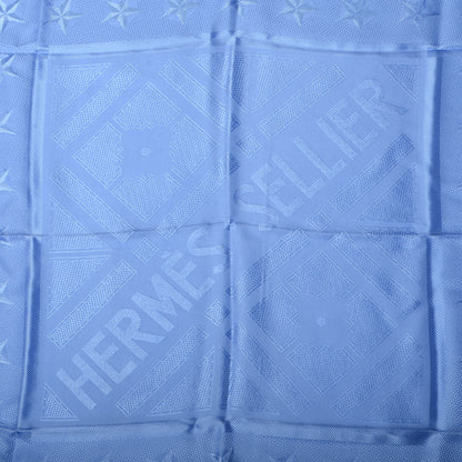 Hermes Silk Carre Foulard Sellier Scarf Bleu Ciel 90 3 of 5