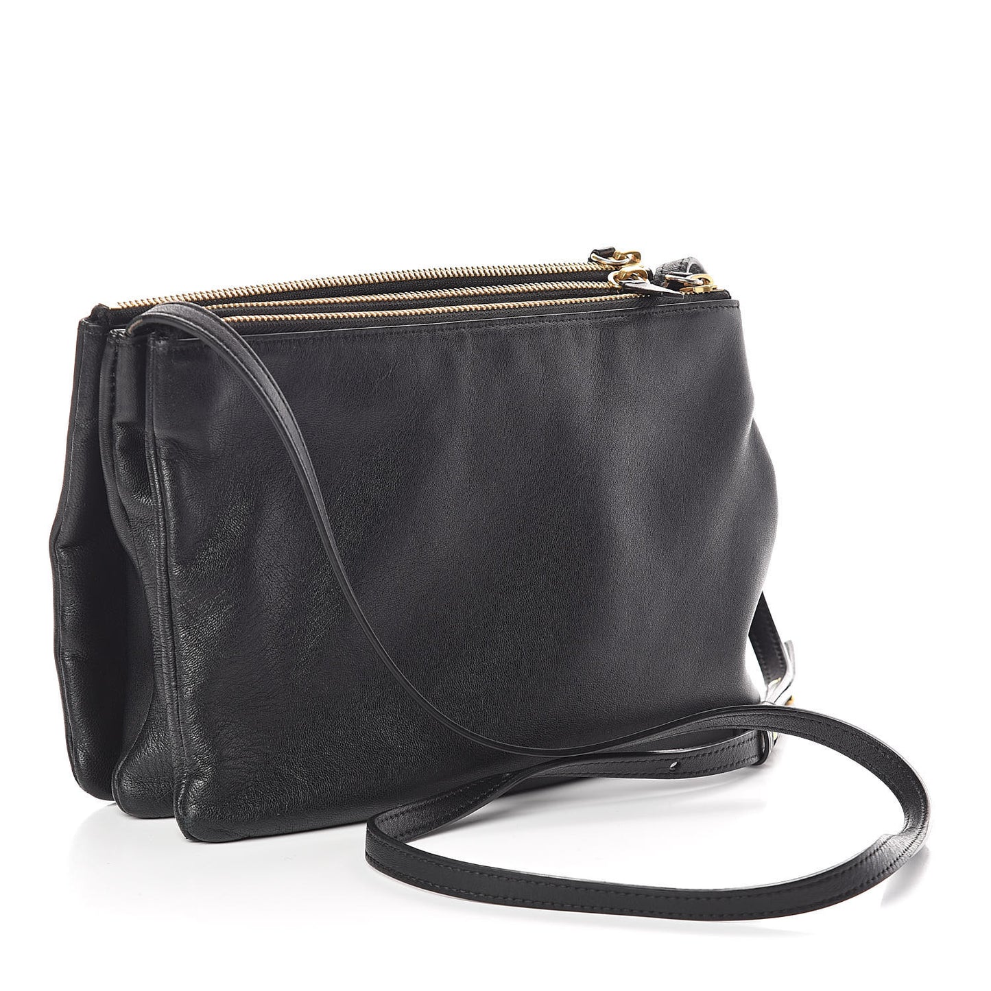 Lambskin Large Trio Crossbody Bag Black