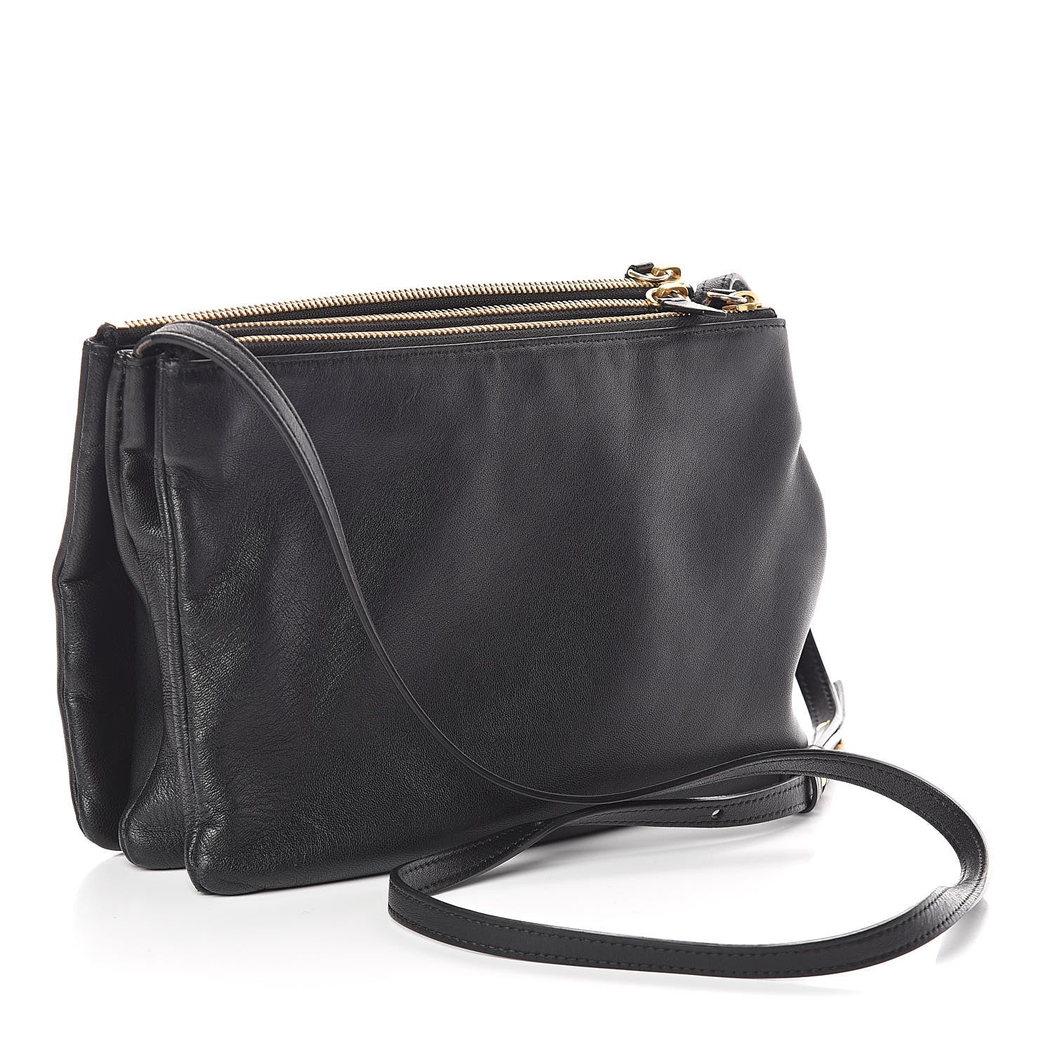 Celine Lambskin Large Trio Crossbody Bag Black 3 of 11