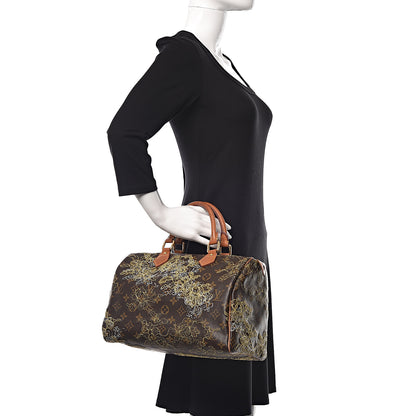 Louis Vuitton Monogram Dentelle Speedy 30 Gold 2 of 9