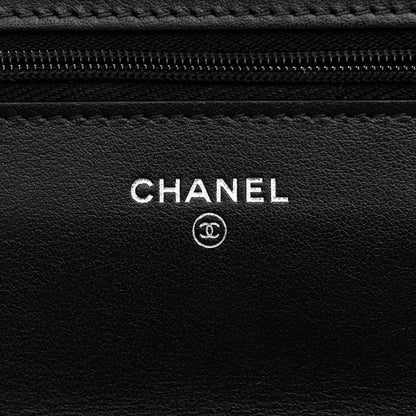 Chanel Patent Quilted Bi-Color Wallet On Chain WOC Pink Black 5 of 9