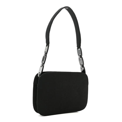 Prada Fabric Structured Shoulder Bag Black 2 of 8