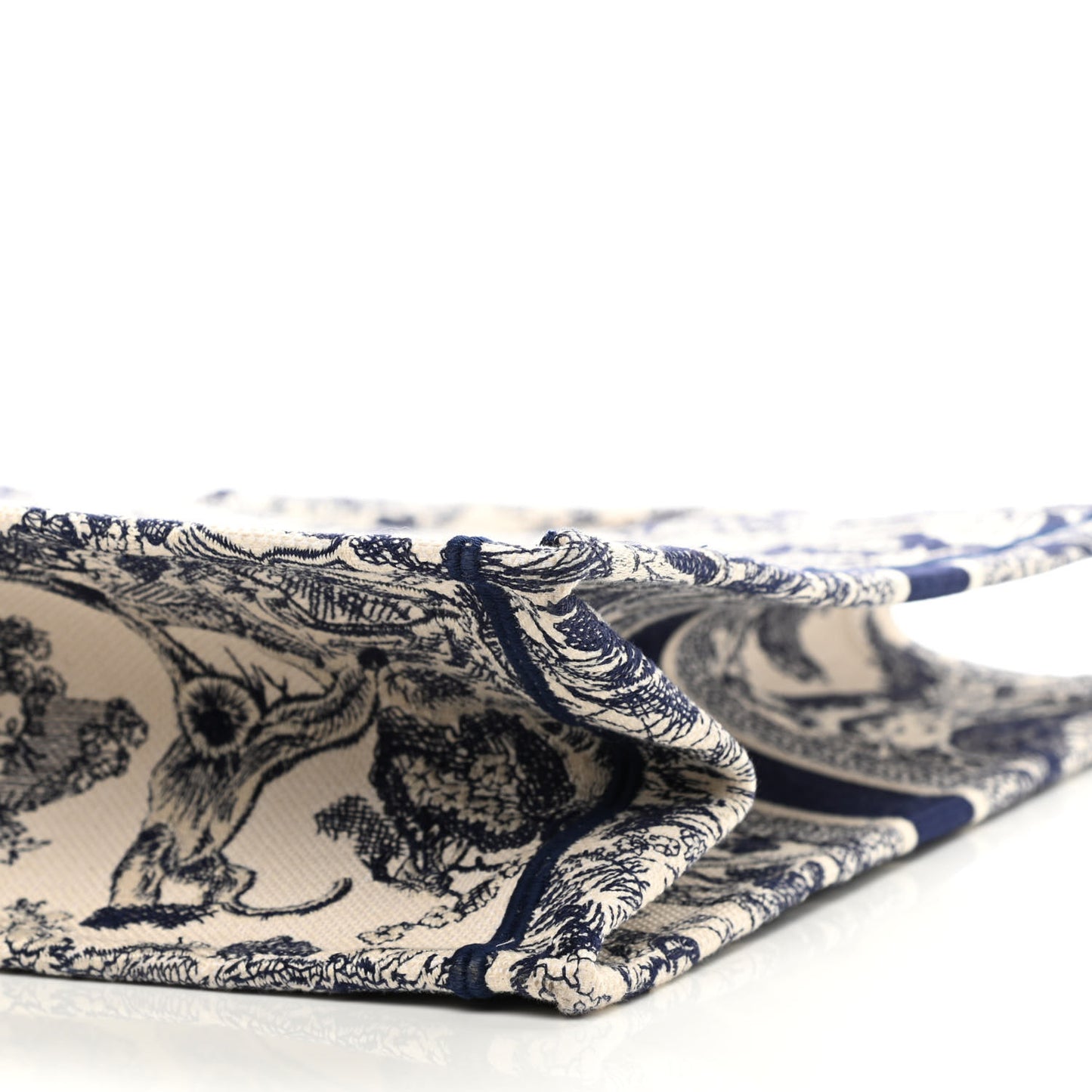 Canvas Embroidered Large Dioriviera Toile De Jouy Book Tote Blue