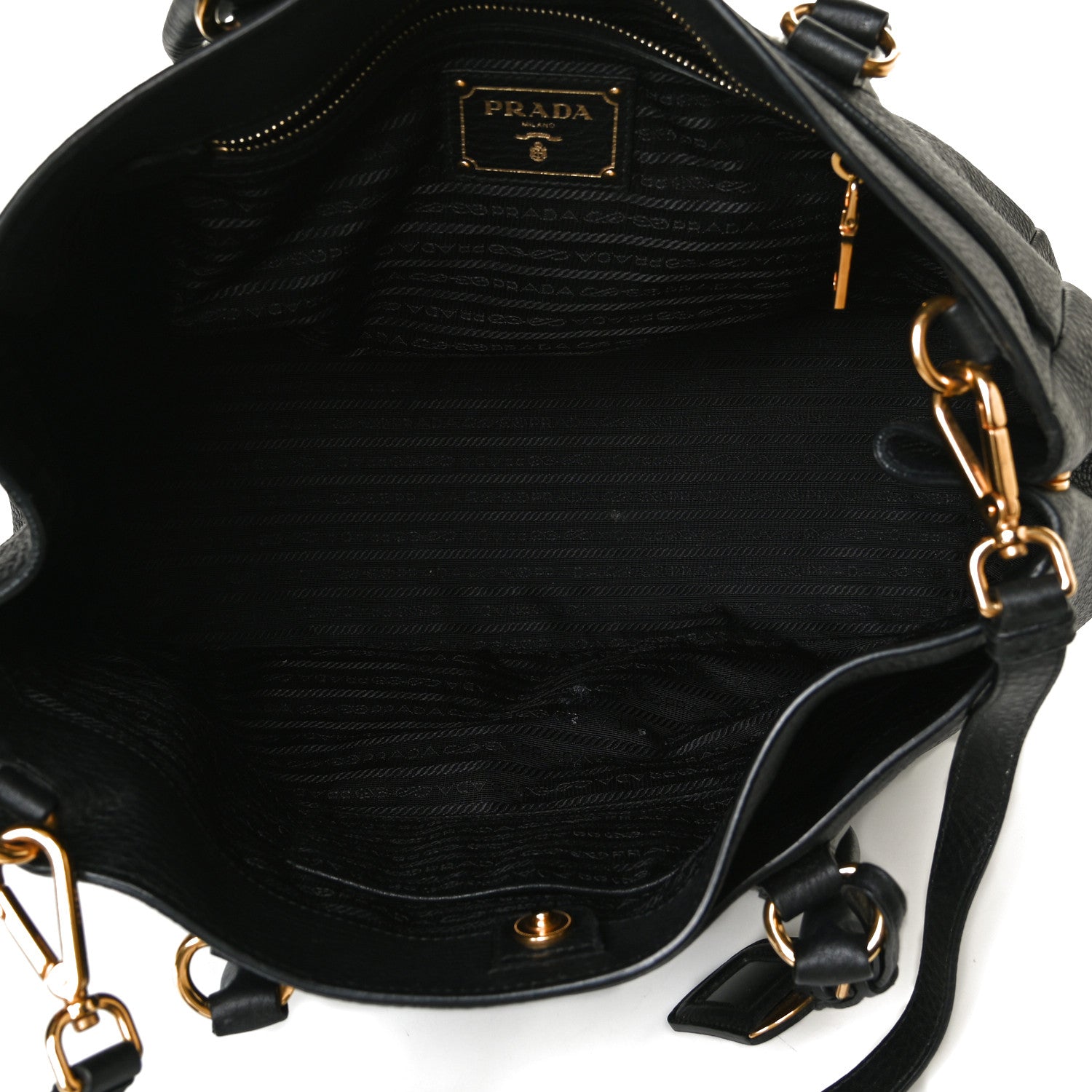 Prada Vitello Daino Shopping Tote Black 4 of 24