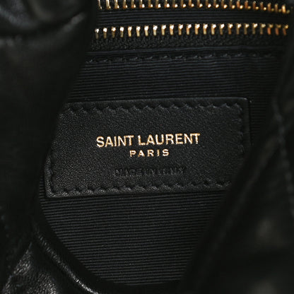 Saint Laurent Lambskin Quilted Toy Loulou Puffer Monogram Chain Satchel Black 6 of 13
