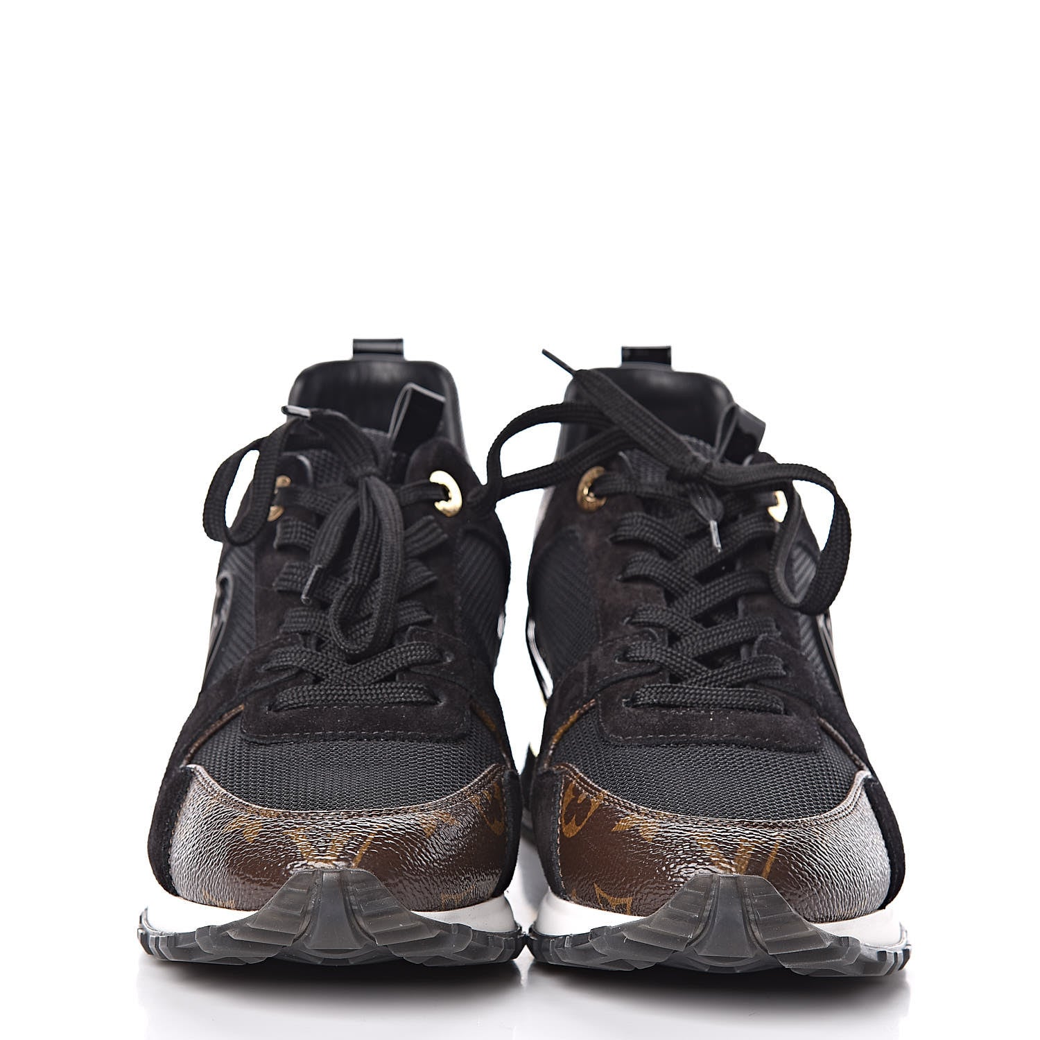 Louis Vuitton Suede Monogram Run Away Sneakers 38 Black 2 of 8