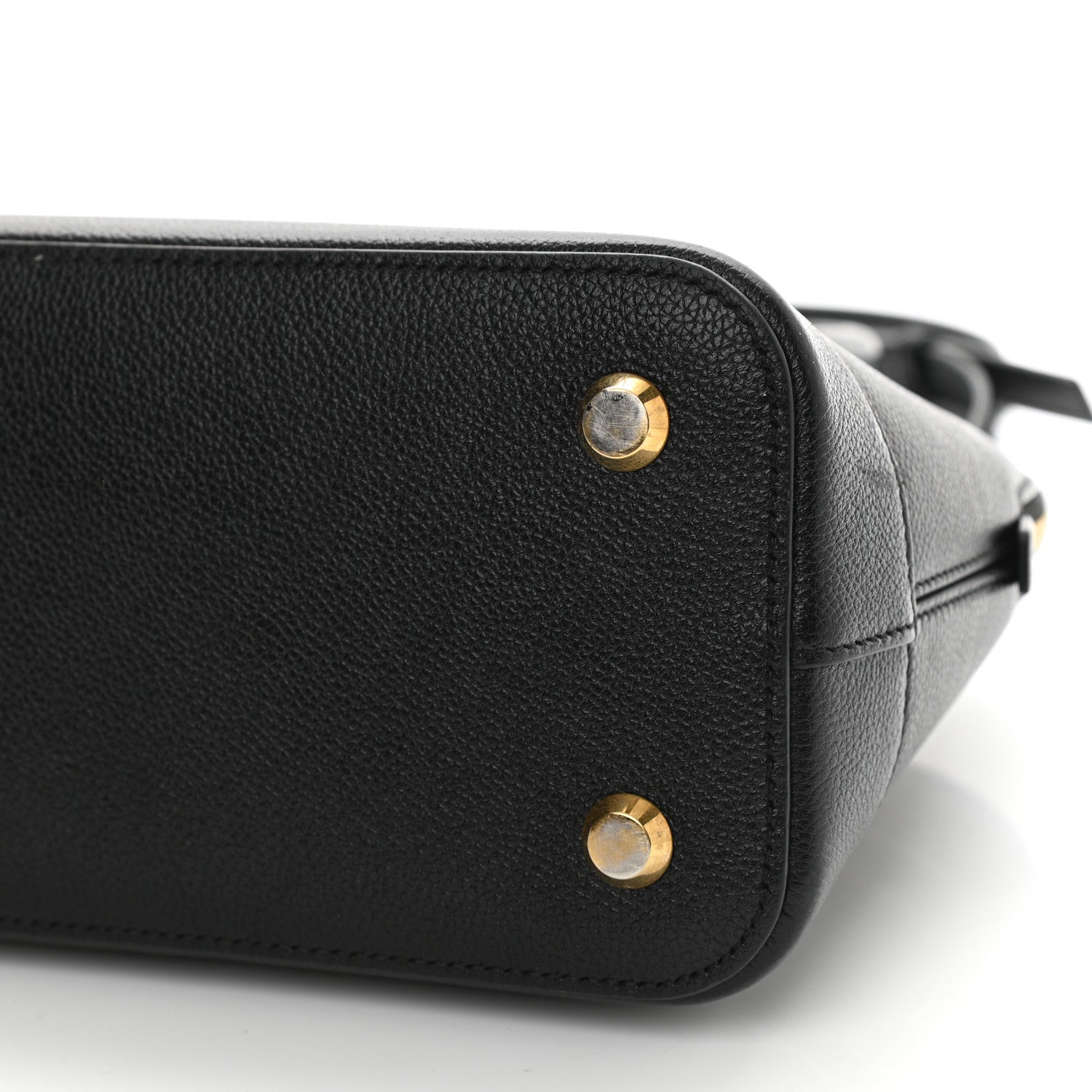 Balenciaga Grained Calfskin Logo S Ville Top Handle Bag Black White 9 of 12
