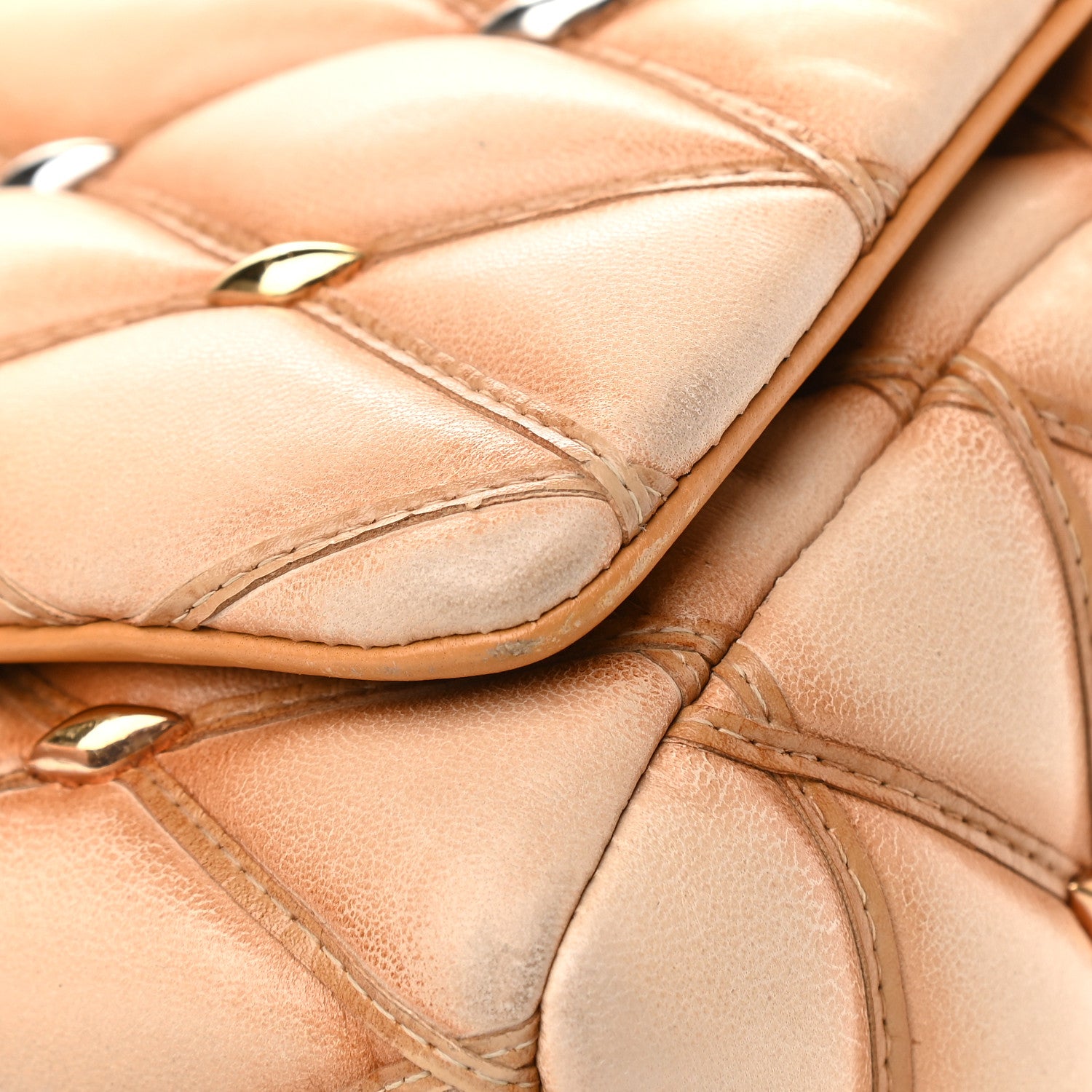 Louis Vuitton Lambskin Studded Malletage GO-14 PM Tan 11 of 14