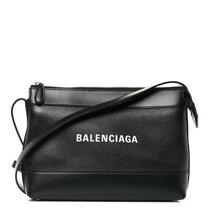 Balenciaga Calfskin Logo Shouder Bag Black 1 of 12