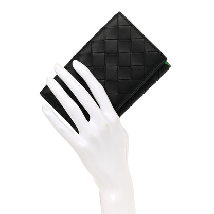 Bottega Veneta Calfskin Intrecciato Passport Case Black Grass 2 of 6