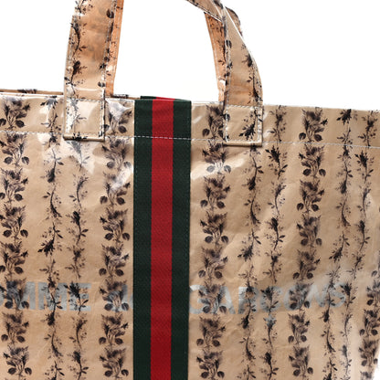 Gucci X COME DE GARCONS Plastic Web Floral Paper Shopper Tote 9 of 11