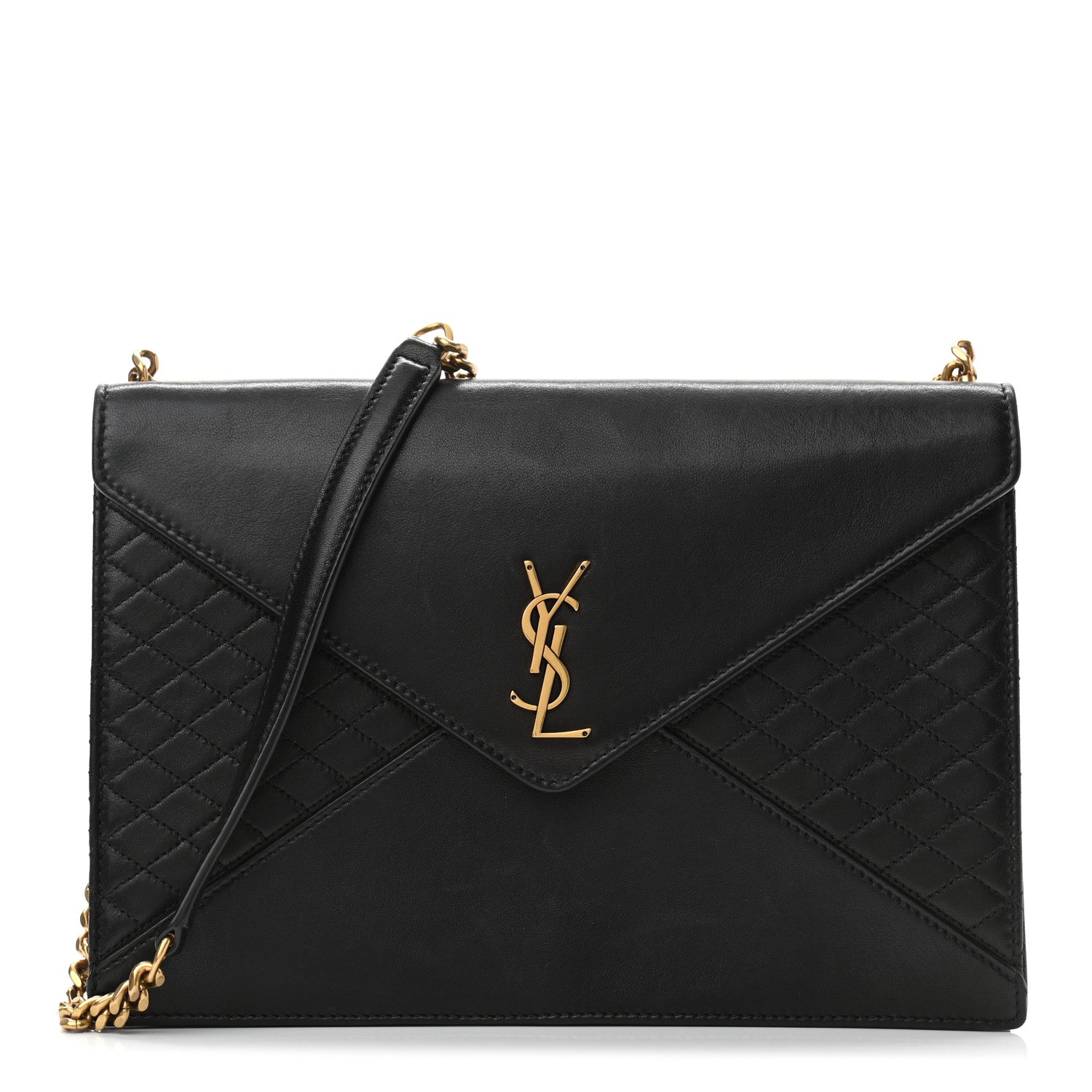 Saint Laurent Lambskin Quilted Monogram Gaby Chain Bag Black 1 of 9