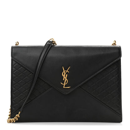 Saint Laurent Lambskin Quilted Monogram Gaby Chain Bag Black 1 of 9