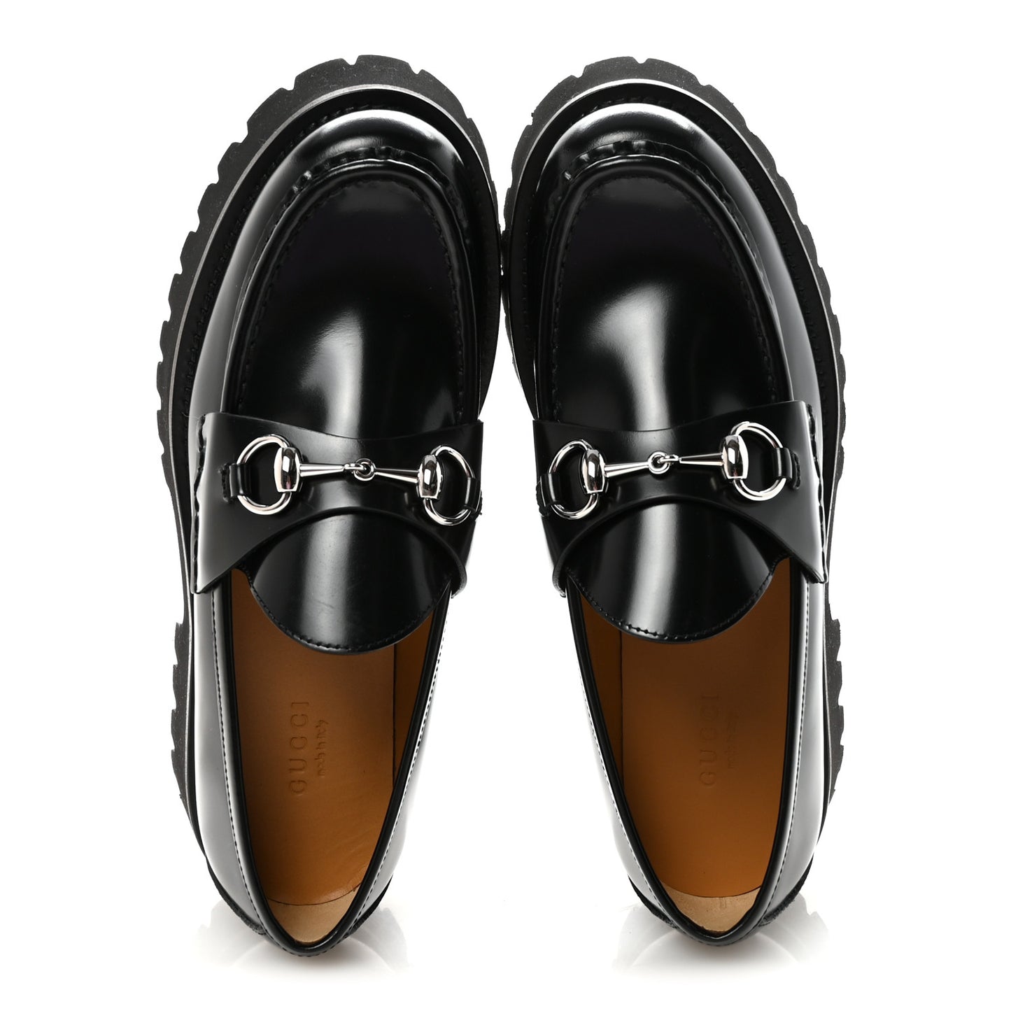 Cordovan Lux Womens Horsebit 45mm Platform Loafers 37 Black