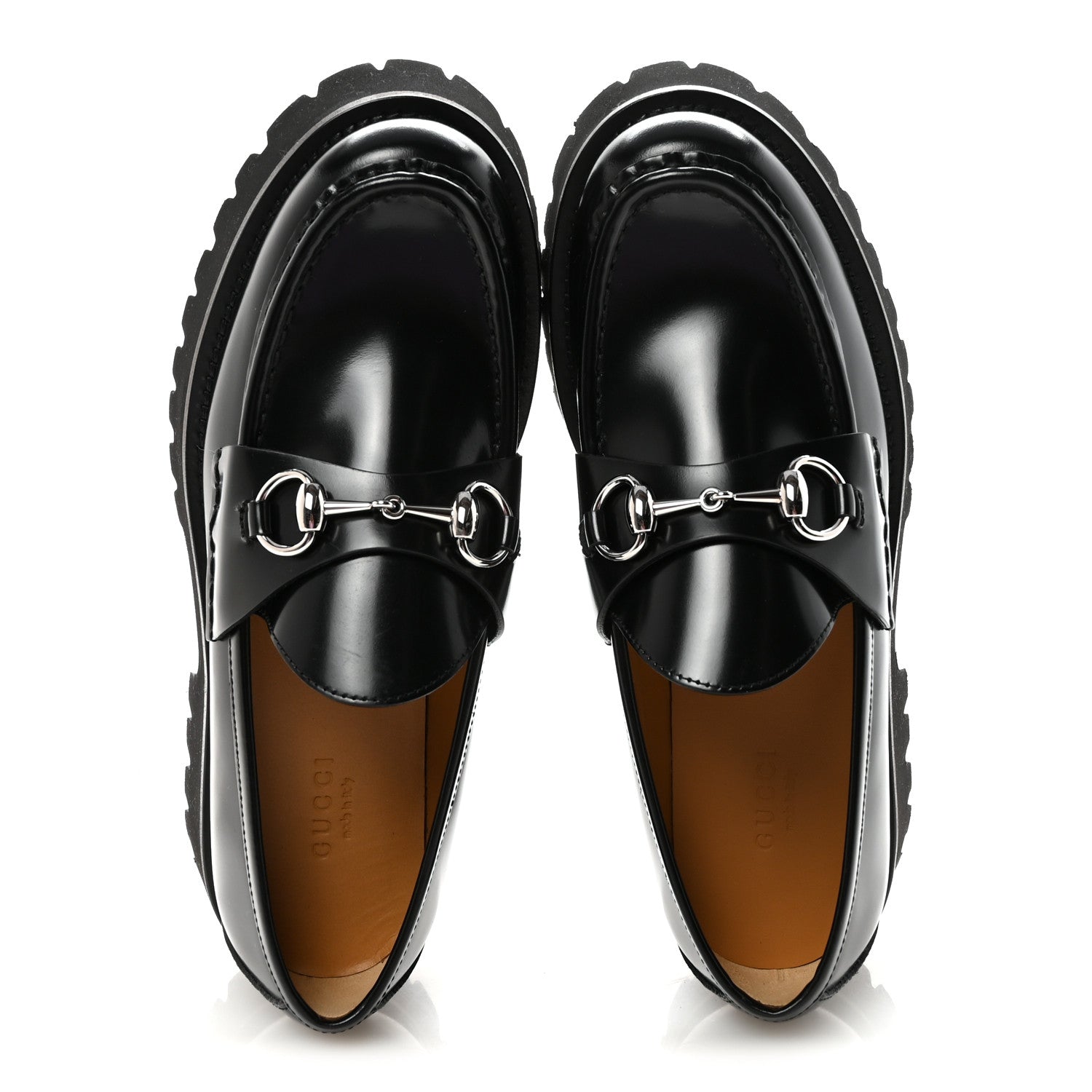 Gucci Cordovan Lux Womens Horsebit 45mm Platform Loafers 37 Black 2 of 10