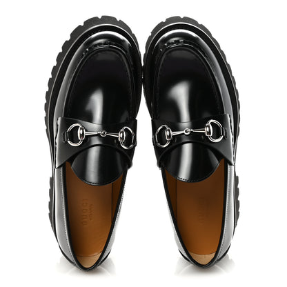 Gucci Cordovan Lux Womens Horsebit 45mm Platform Loafers 37 Black 2 of 10