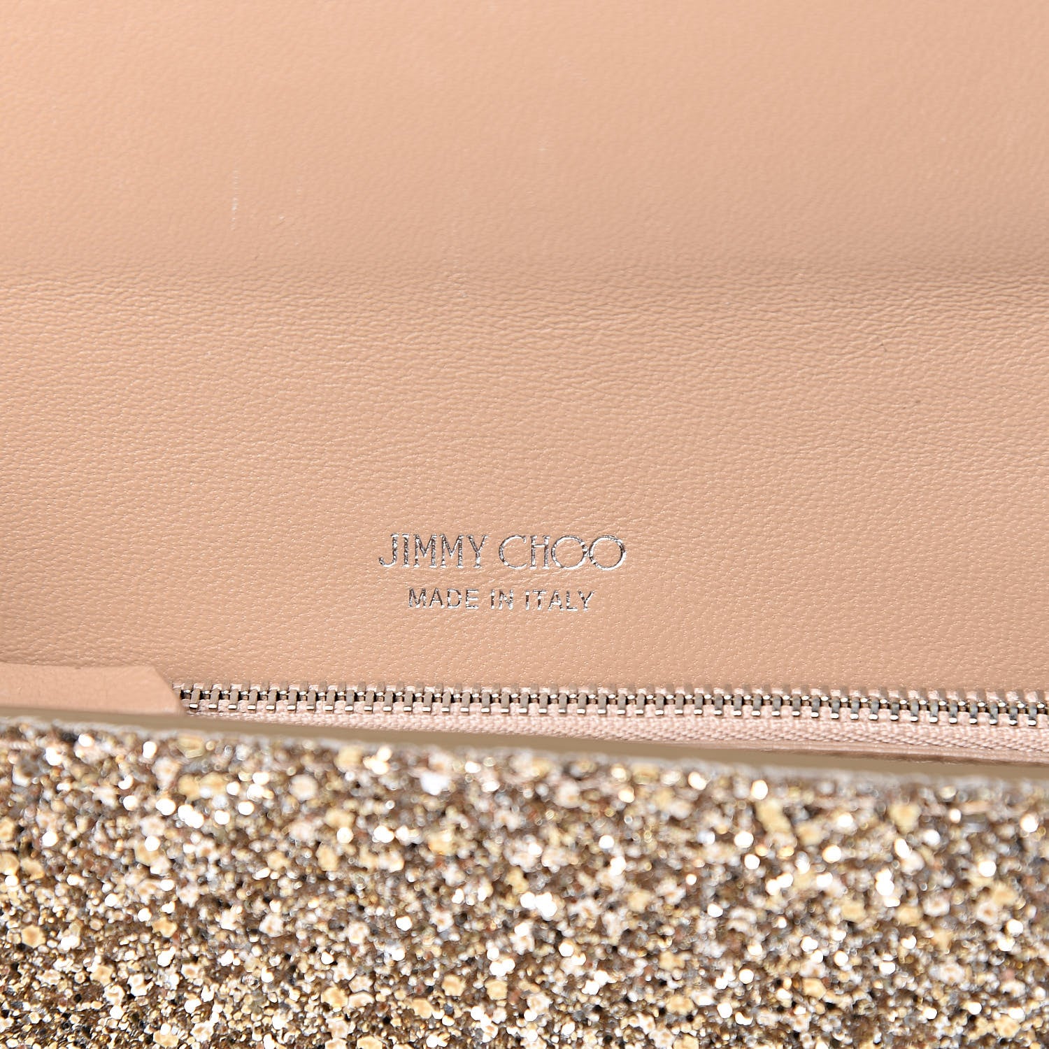 Jimmy Choo Glitter Milla Wallet on Chain Gold 6 of 10
