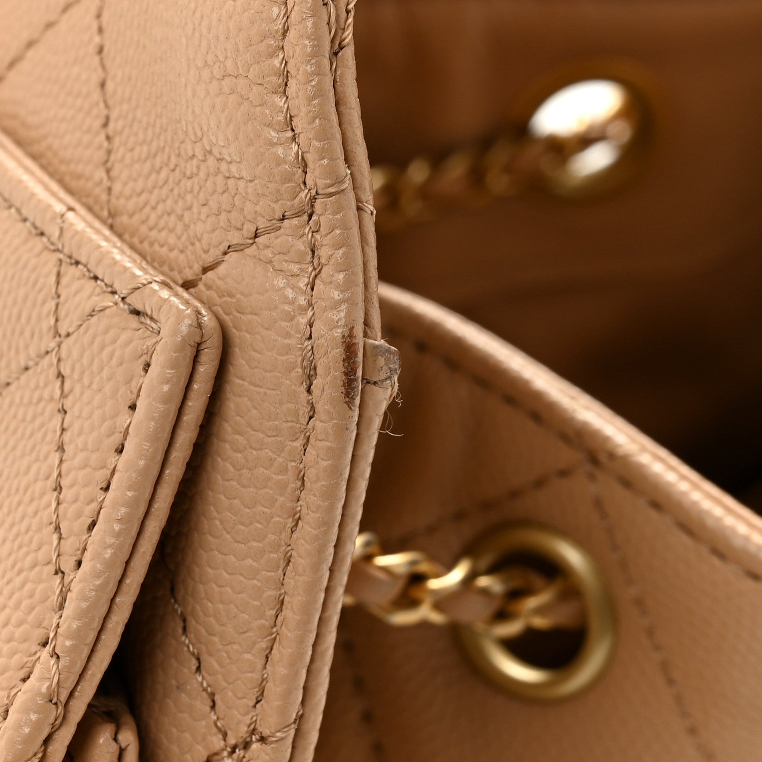 Chanel Caviar Quilted Small Chanel 25 Handbag Beige 11 of 13