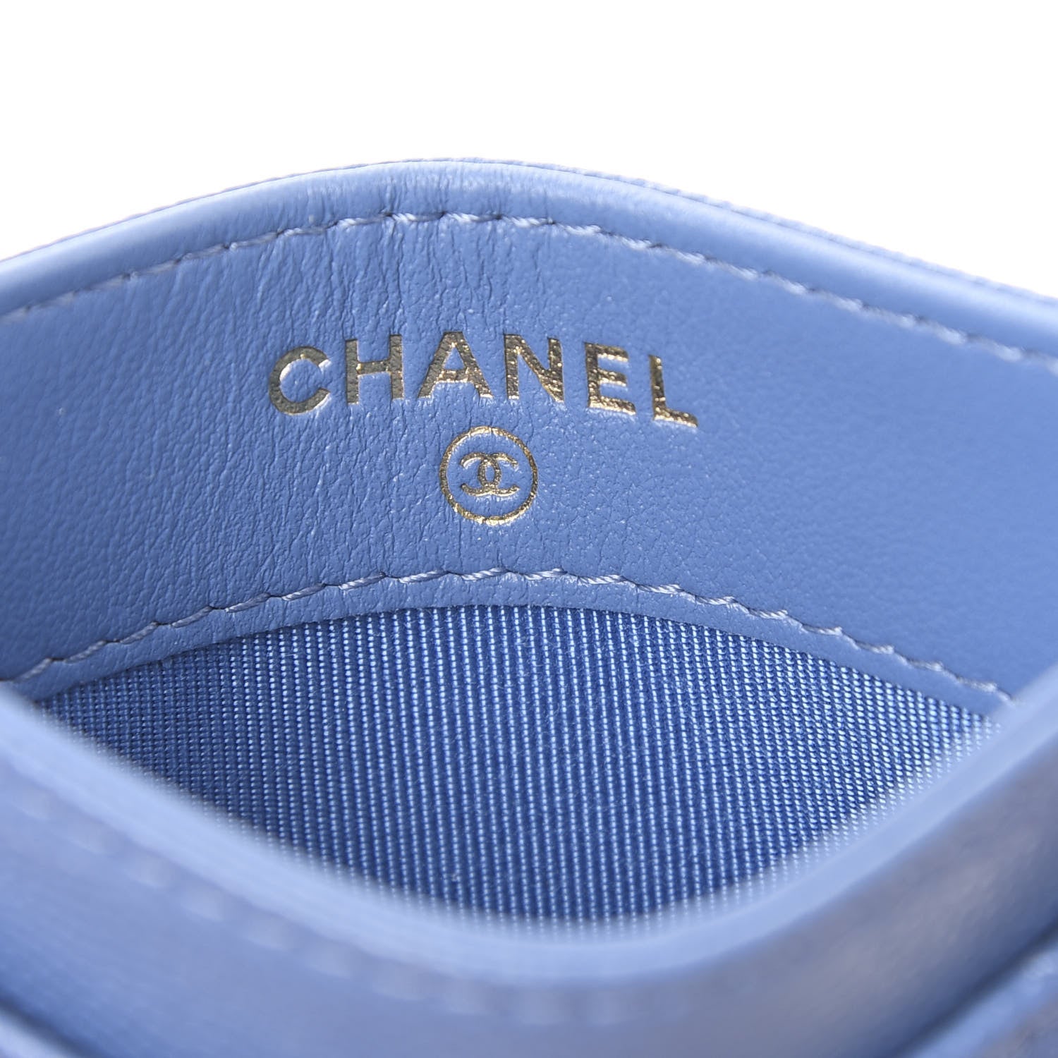 Chanel Caviar Quilted Card Holder Blue 8 of 12