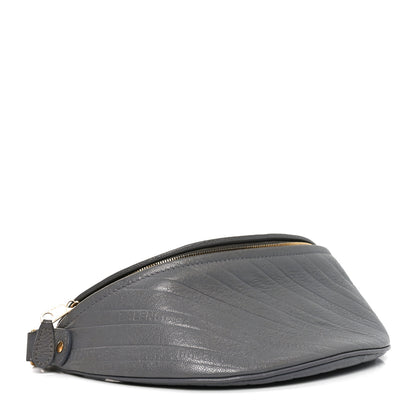 Balenciaga Shiny Goatskin Allover Logo Embossed XS Souvenir Belt Bag Gris 4 of 10