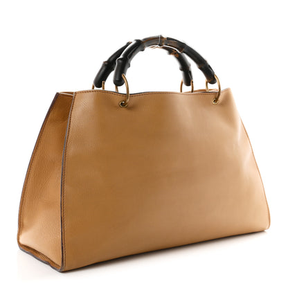 Gucci Calfskin Bamboo Handle Tote Beige 2 of 9