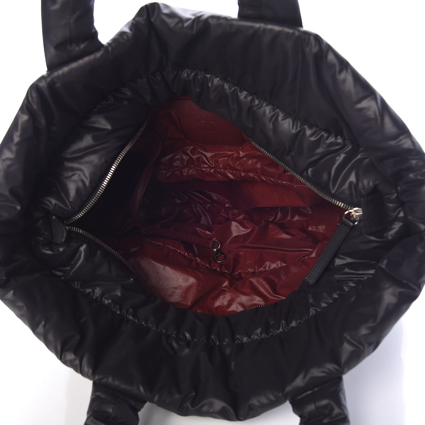 Nylon Quilted Large Coco Cocoon Tote Black