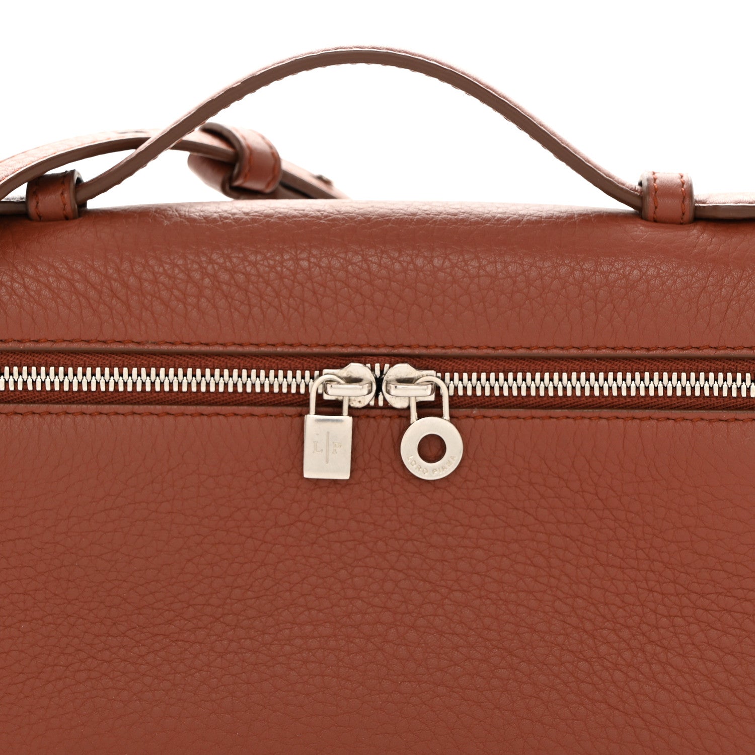 Loro Piana Grained Calfskin L19 Extra Pocket Pouch Kummel 7 of 14