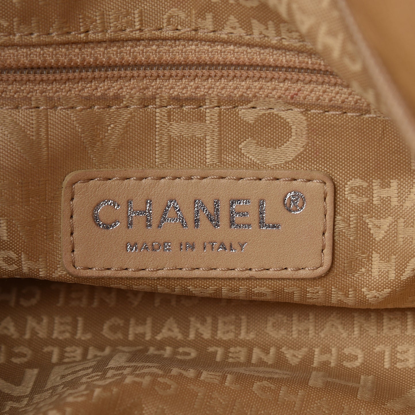 Lambskin Stitched Medium Ultimate Soft Tote Beige