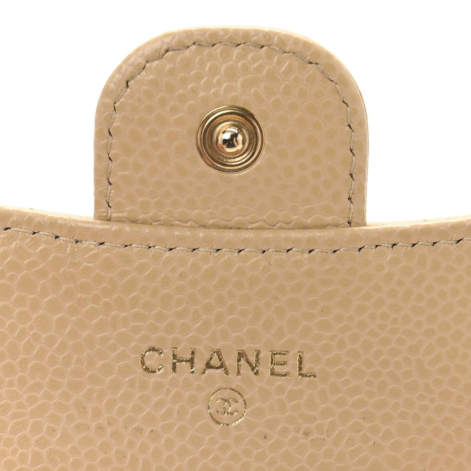 Chanel Caviar Quilted Flap Card Holder Wallet Beige 6 of 11