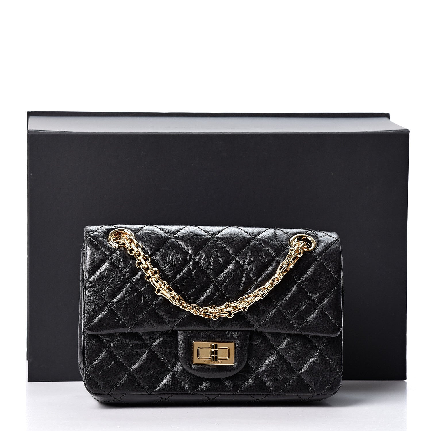 Chanel Aged Calfskin Quilted 2.55 Reissue Mini Flap Black 10 of 10