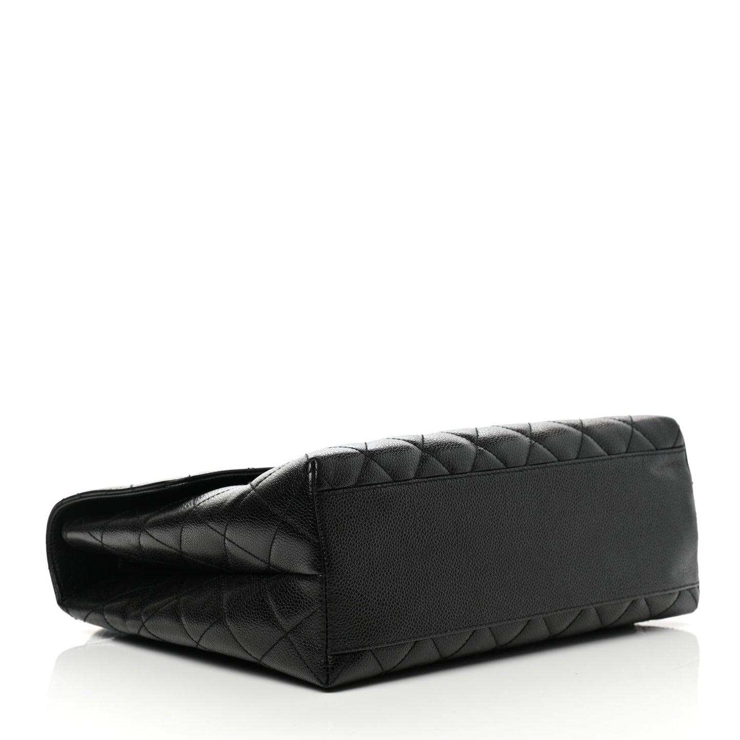 Caviar Quilted Jumbo Kelly Flap Black