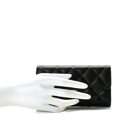 Chanel Caviar Quilted Medium Gusset Flap Wallet Black 6 of 9