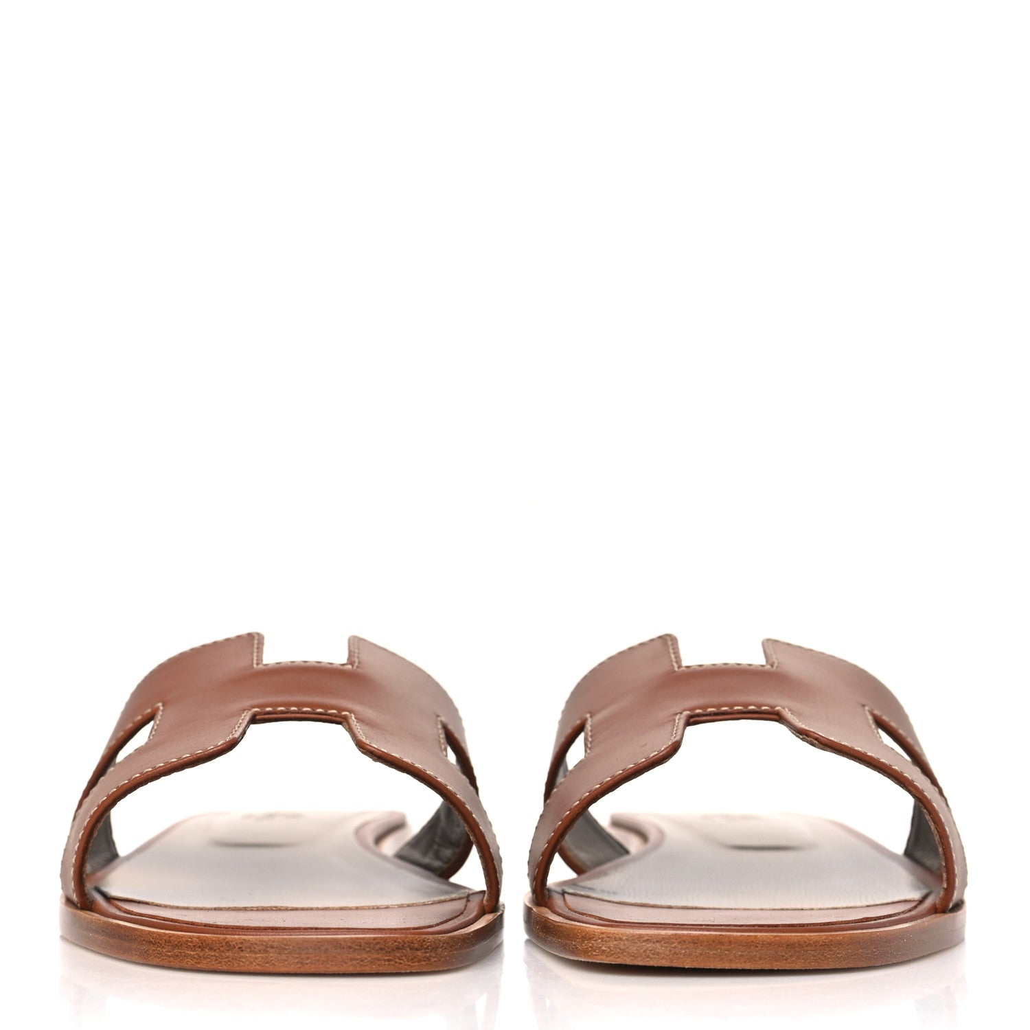 Hermes Box Calfskin Oran Sandals 38 Gold 2 of 10
