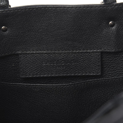 Balenciaga Grained Calfskin Plate Hardware Papier A6 Zip Around Tote Black 6 of 12