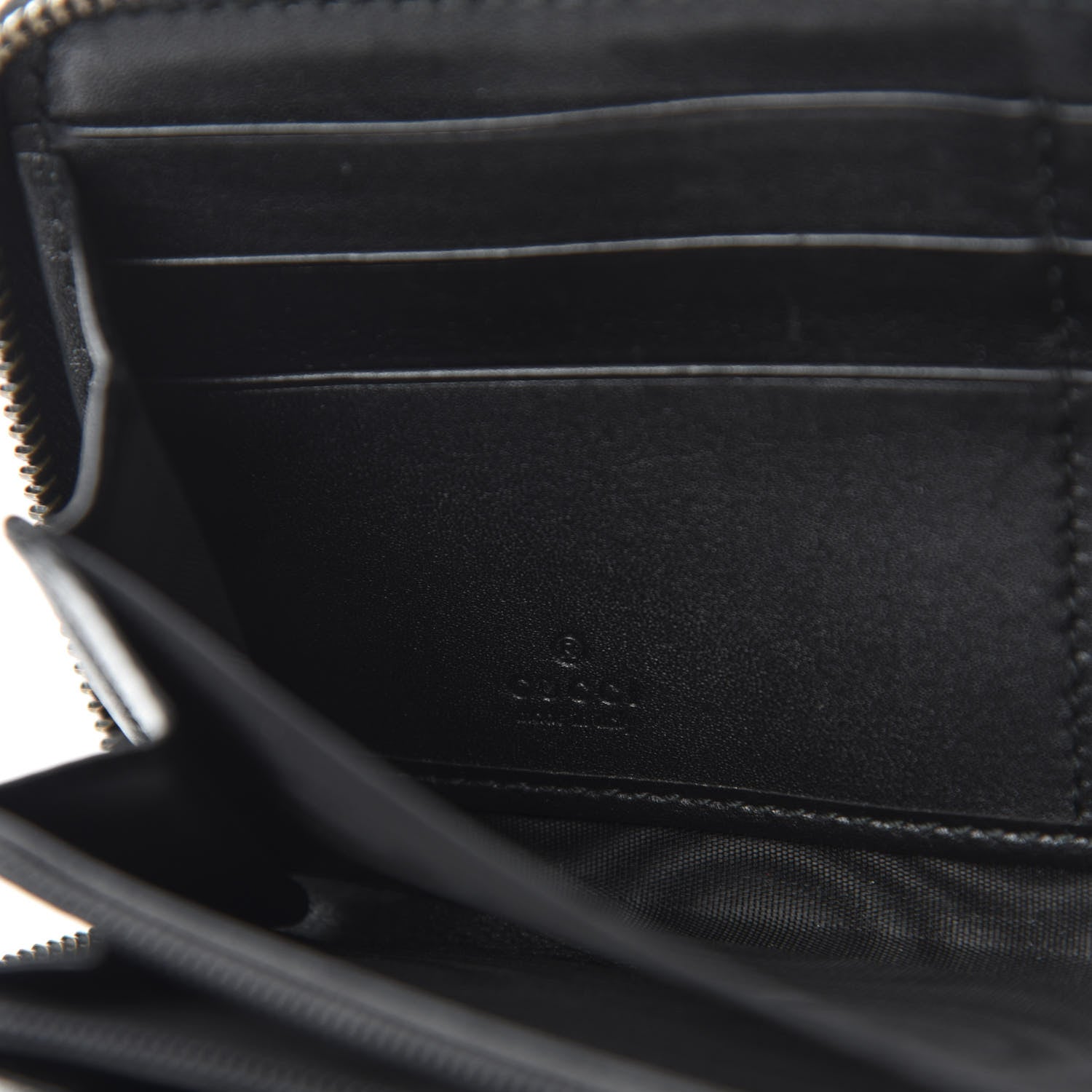 Gucci Calfskin Matelasse GG Marmont Zip Around Wallet Black 6 of 8