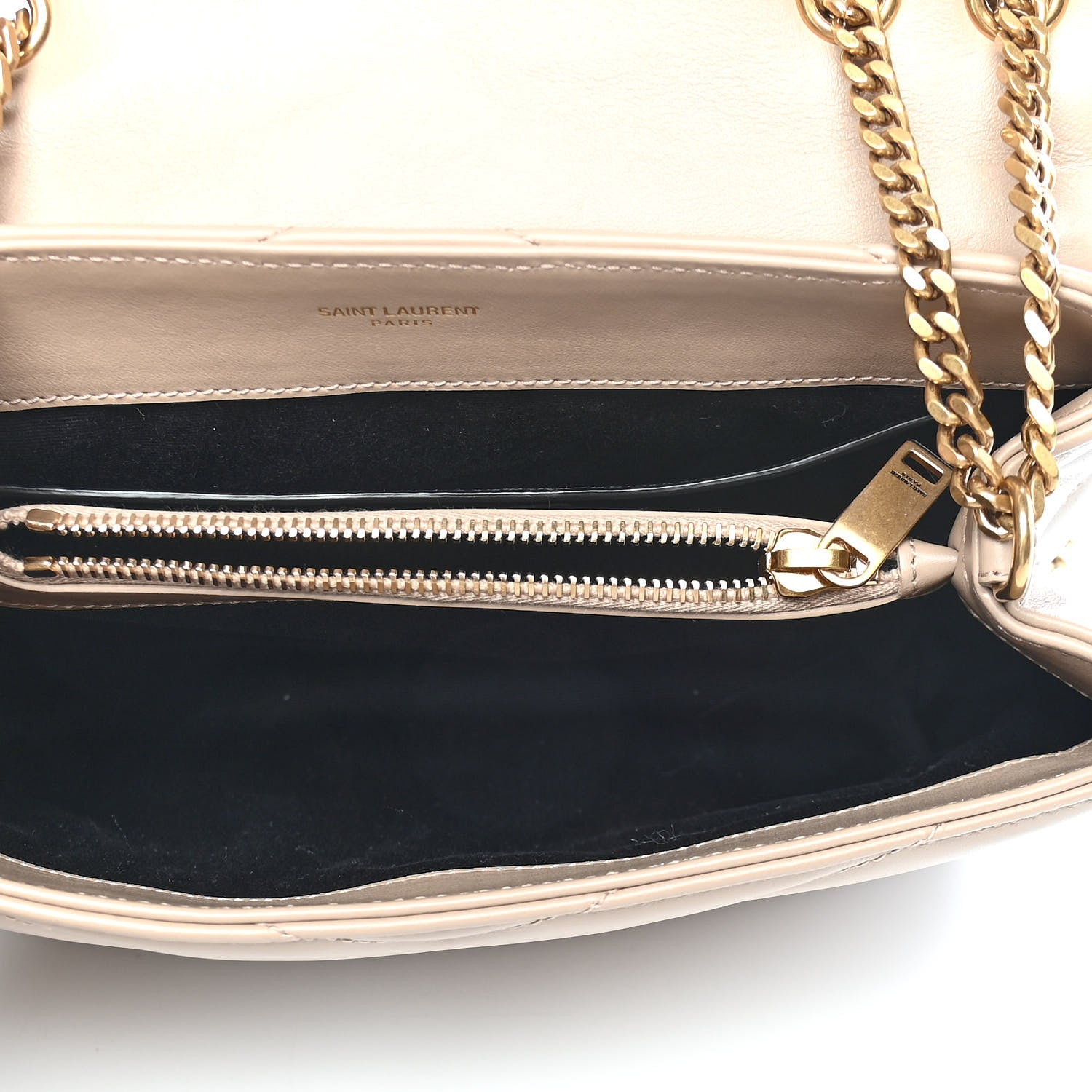 Saint Laurent Calfskin Y Quilted Monogram Small Loulou Chain Satchel Dark Beige 7 of 9