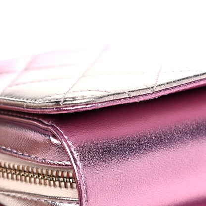 Chanel Metallic Lambskin Like A Wallet Flap Golden Pink 11 of 17