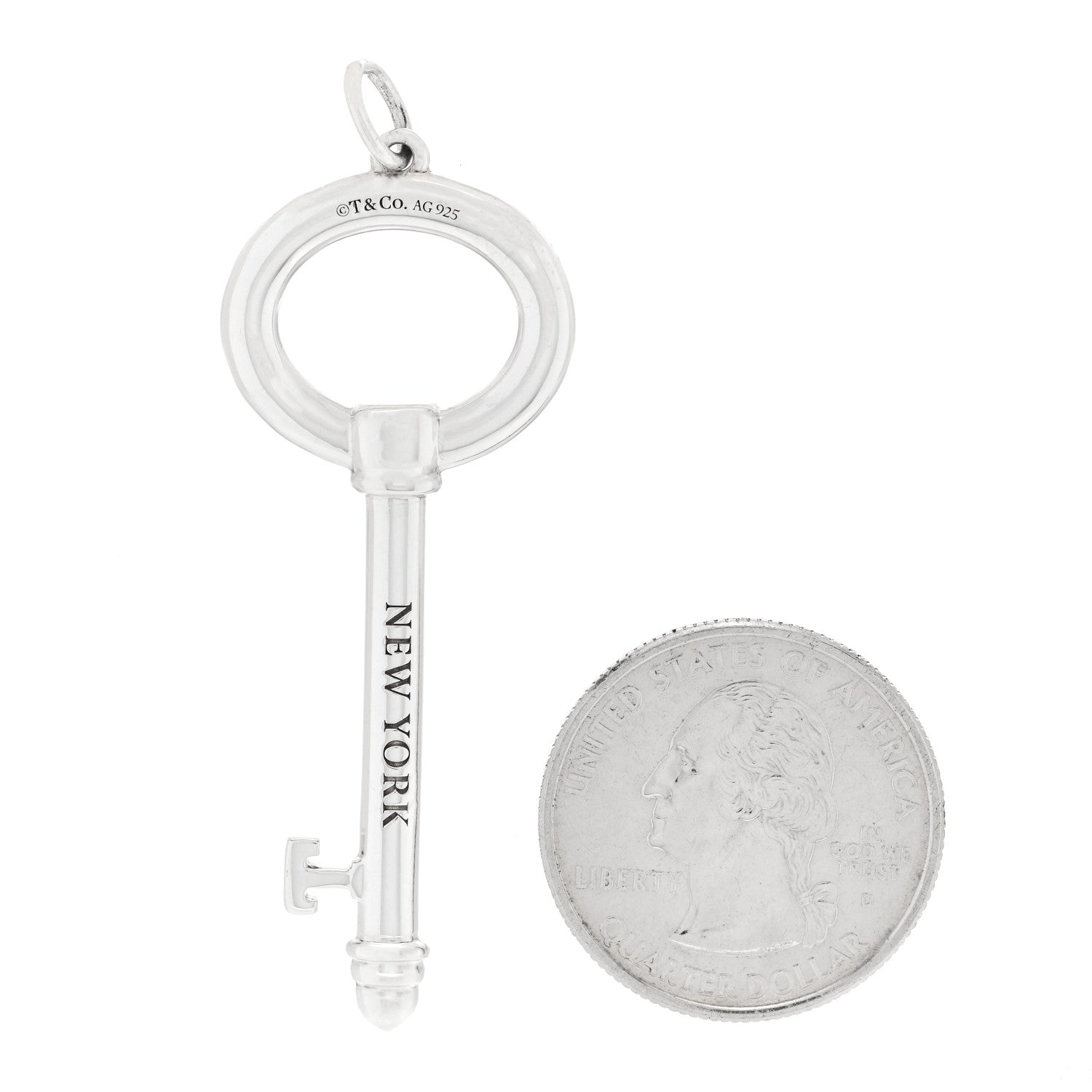 Tiffany Sterling Silver Modern Oval Key Pendant 2 of 4