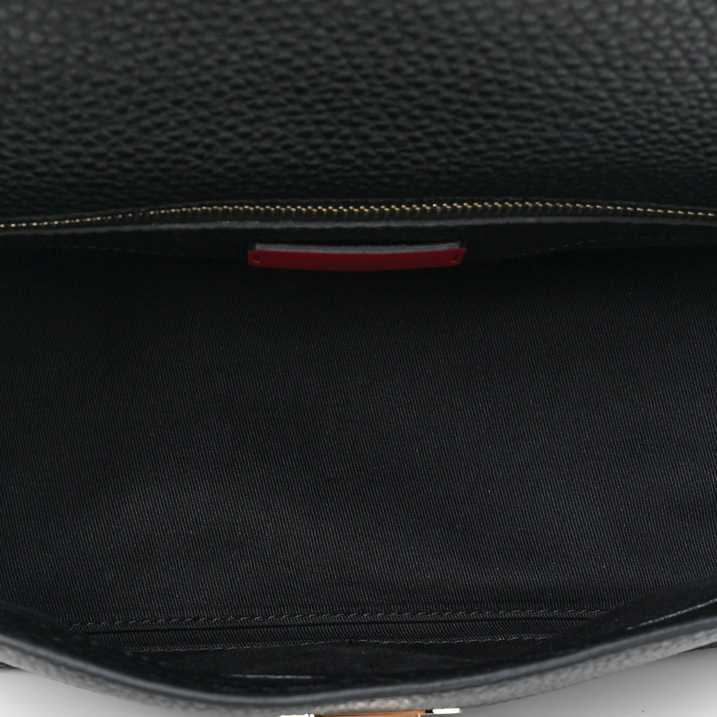Pebbled Calfskin Rockstud Single Handle Flap Bag Black